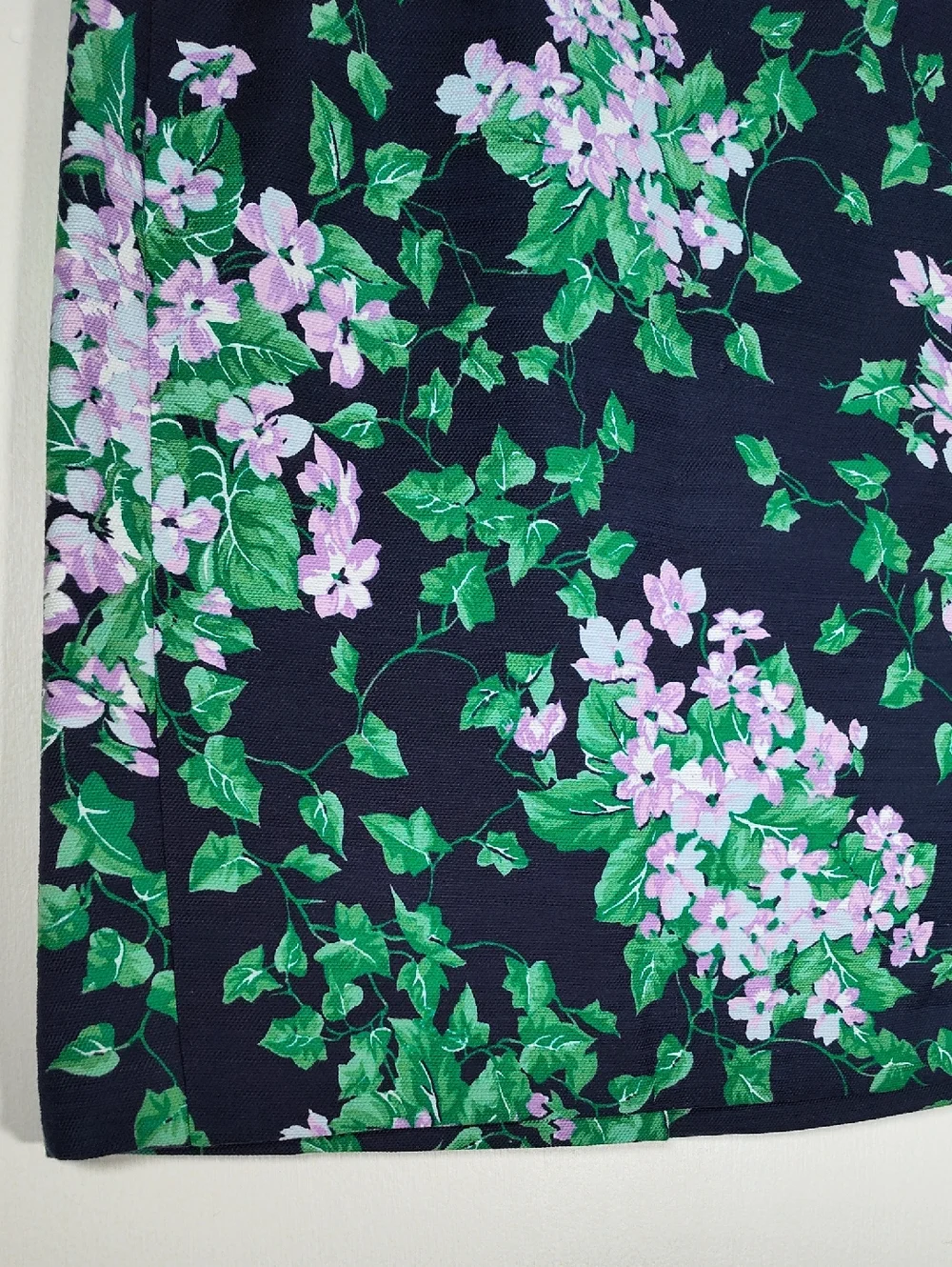 Talbots Oprah navy blue‎ purple floral pencil skirt 10